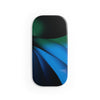 Blue and green swirl phone click-on-grip doubles as phone stand