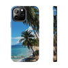 iPhone case with tropical island design