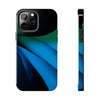 iPhone case with blue and green swirls