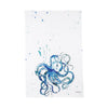 Kitchen towel with watercolor octopus in blues and greens