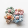 Gingham flower hair clips for babies and children