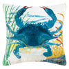 Indoor/outdoor pillow of a crab in watercolors